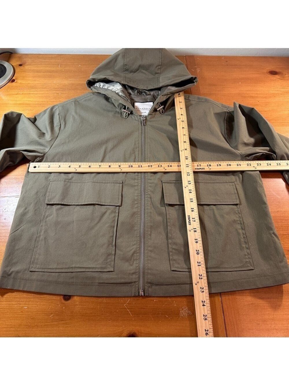 Bagatelle Collection Lightweight Army Green Hooded Jacket - Size Large - Picture 3 of 10